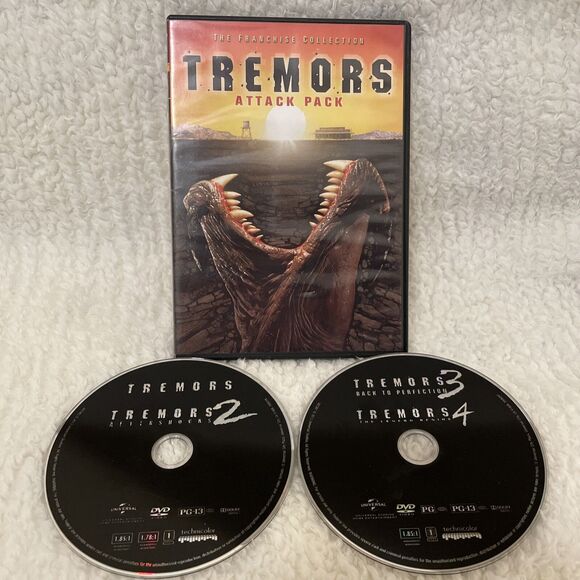 Tremors Attack Pack (DVD) Tremors 1 2 3 4 (4-Movie, 2-Disc Set) - Picture 1 of 13